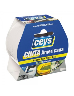 Ceys cinta americana blanca rollo 10m x 50mm.