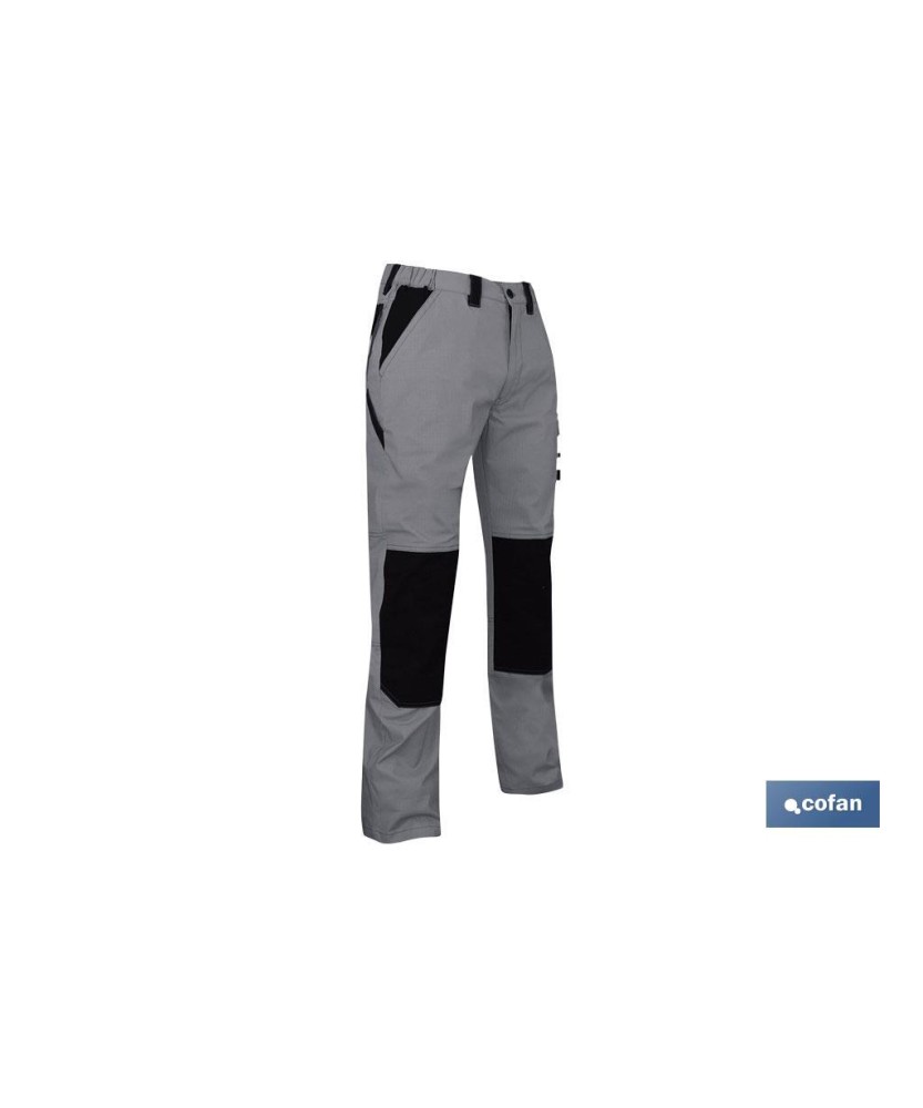 Pantalón de Trabajo | Modelo Plutón | Composición 98% Algodón y 2% Elastano | Color Gris/Negro