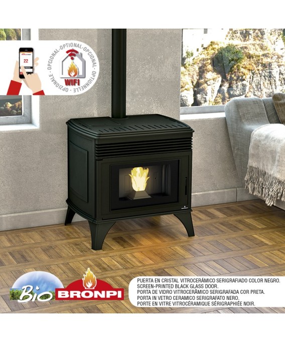 Estufa de pellet bronpi modelo nicol 7 kw